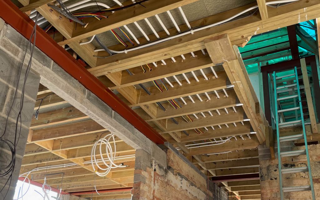 First fix pipework in a property extension in Bearwood