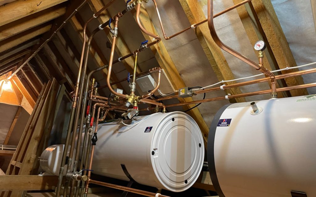 Twin Unvented cylinder installation carried out in Corfe castle